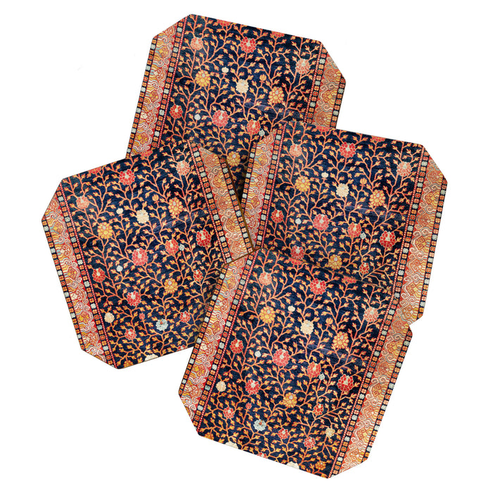Silk Khotan East Turkestan Rug Print Coaster Gallery Image 1
