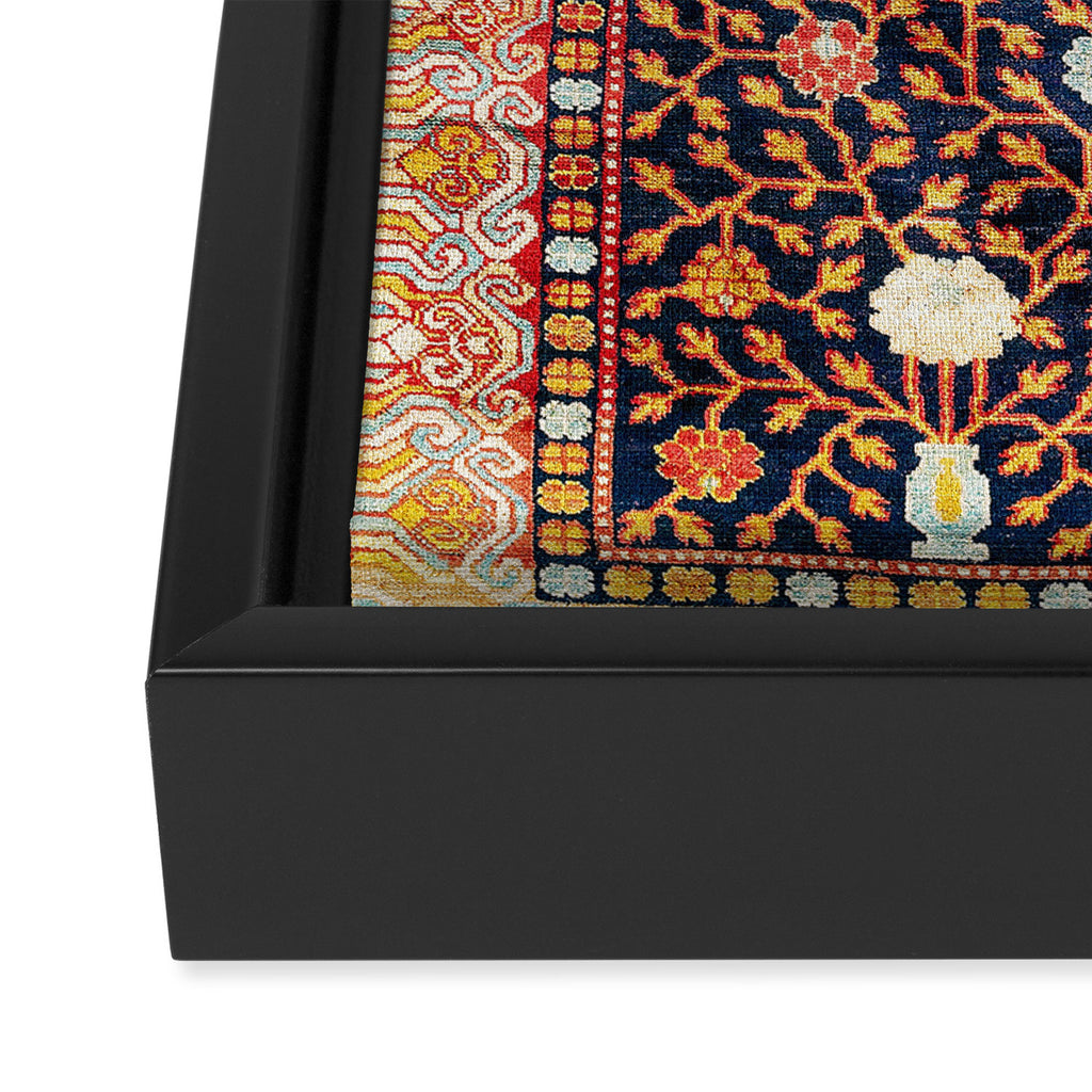 Silk Khotan East Turkestan Rug Print Framed Canvas Print Gallery Image 3