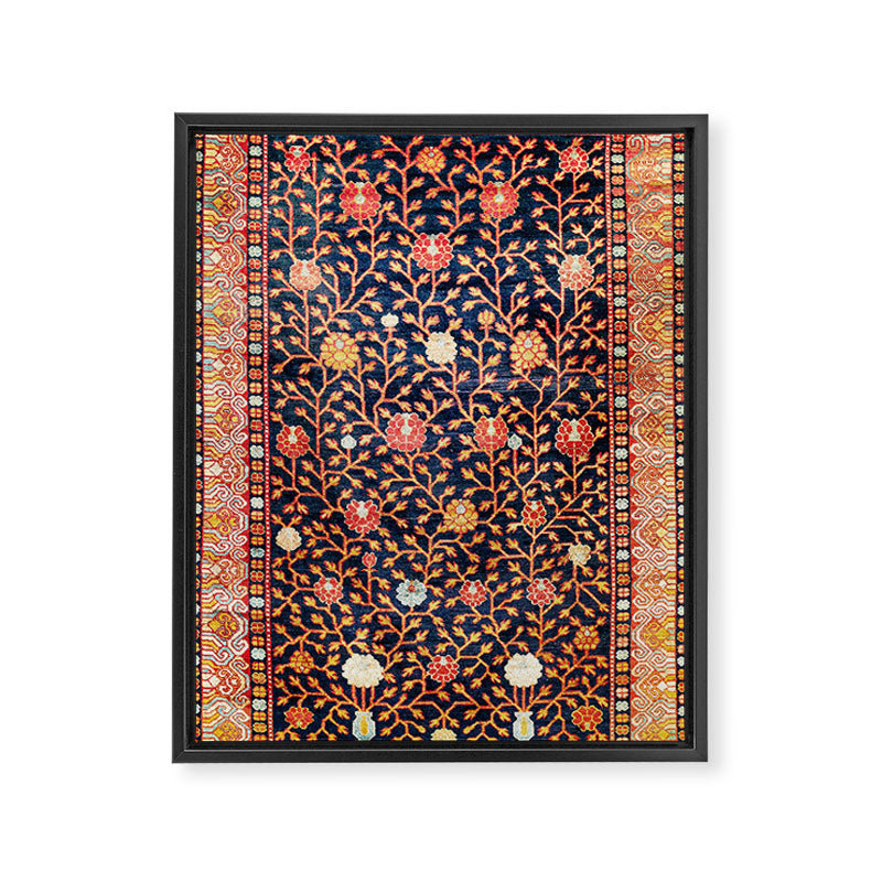 Silk Khotan East Turkestan Rug Print Framed Canvas Print Gallery Image 3