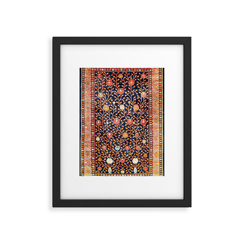 Silk Khotan East Turkestan Rug Print Framed Art Print Gallery Image 4