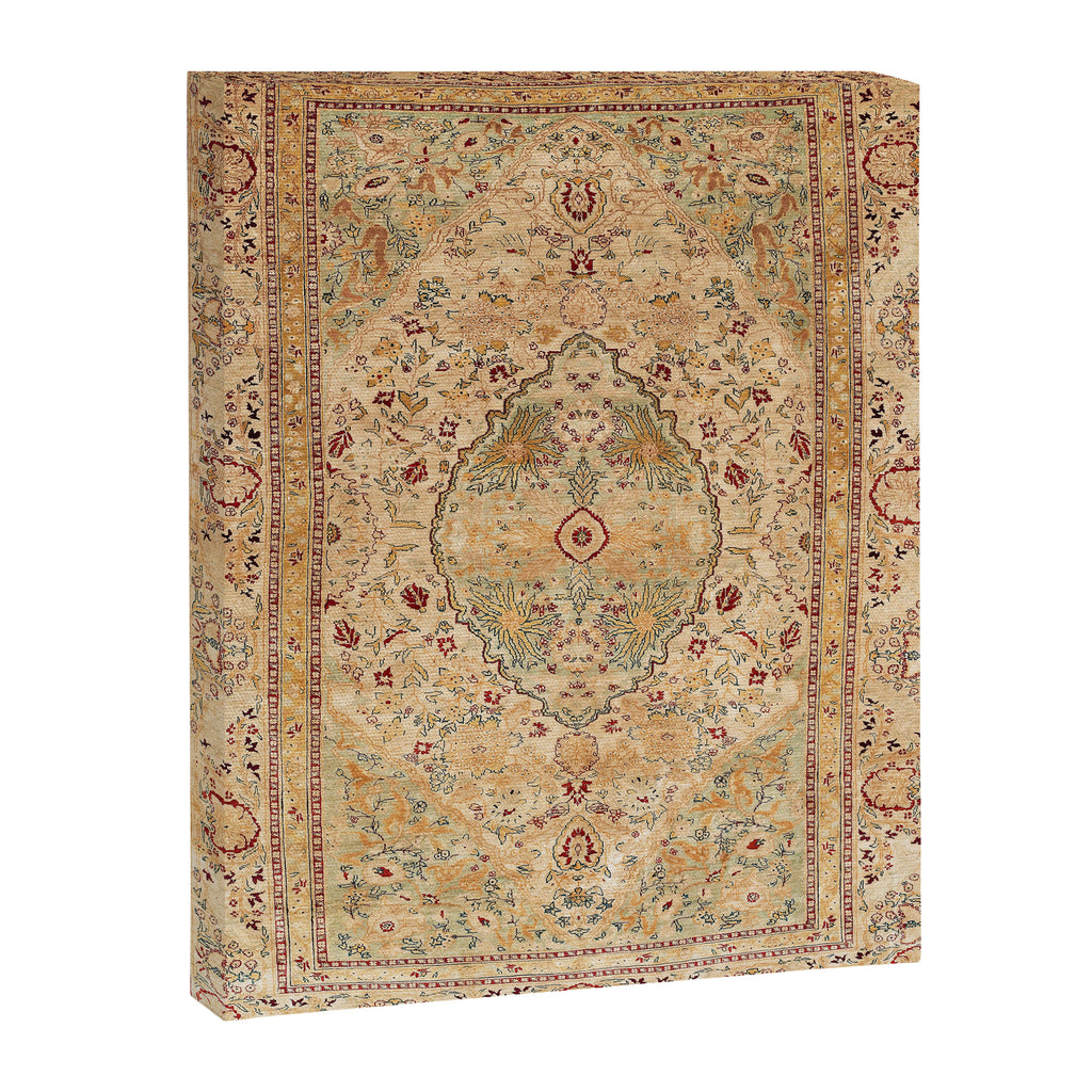 Silk Tabriz Azerbaijan Northwest Persian Rug Print Canvas Print Gallery Image 3
