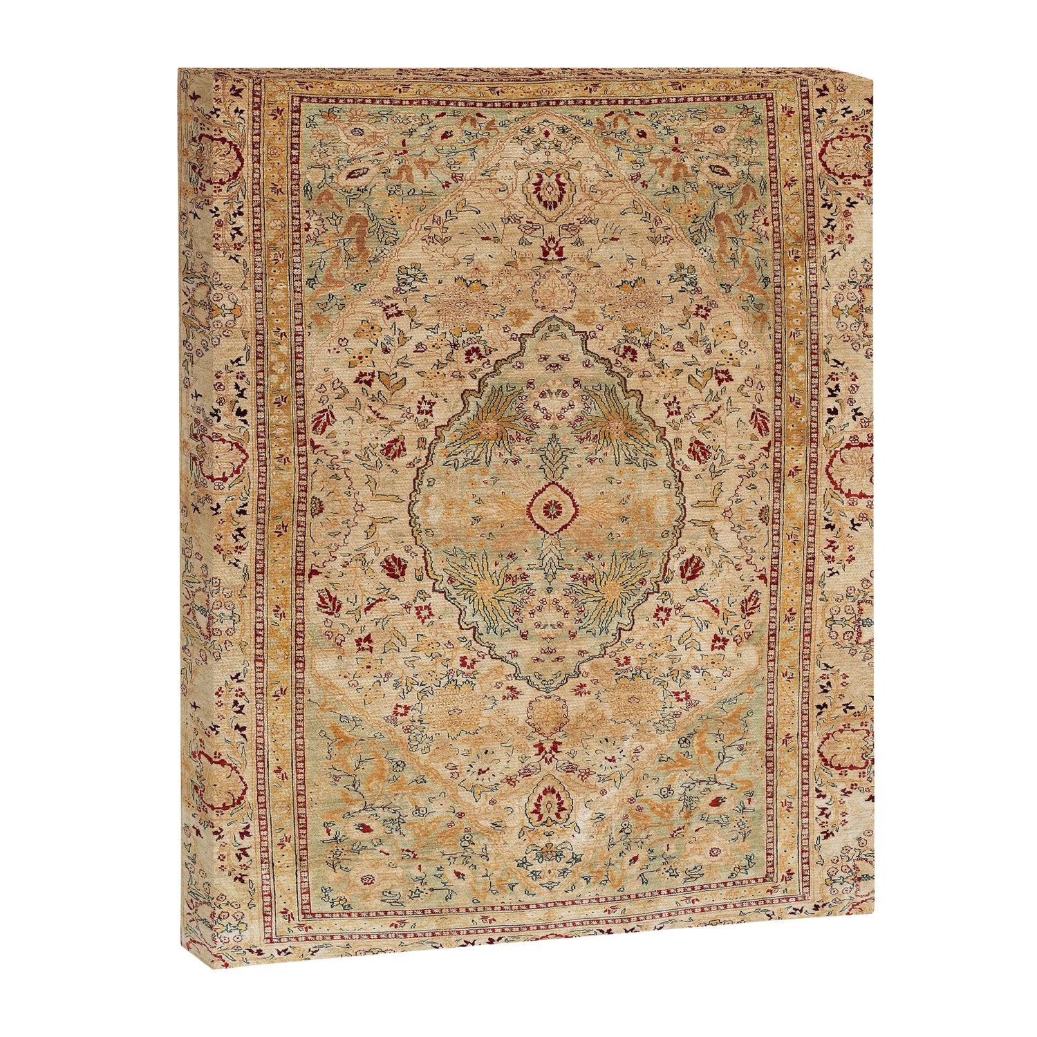 Silk Tabriz Azerbaijan Northwest Persian Rug Print Canvas Print Gallery Image 3