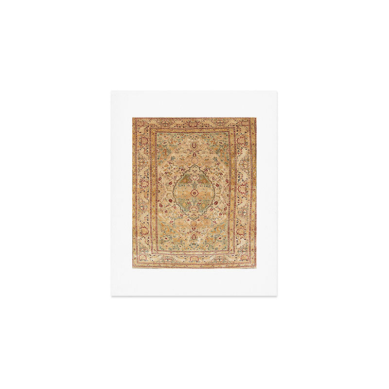 Silk Tabriz Azerbaijan Northwest Persian Rug Print Art Print Gallery Image 1