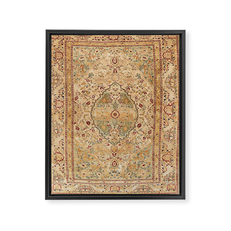 Silk Tabriz Azerbaijan Northwest Persian Rug Print Framed Canvas Print Gallery Image 3