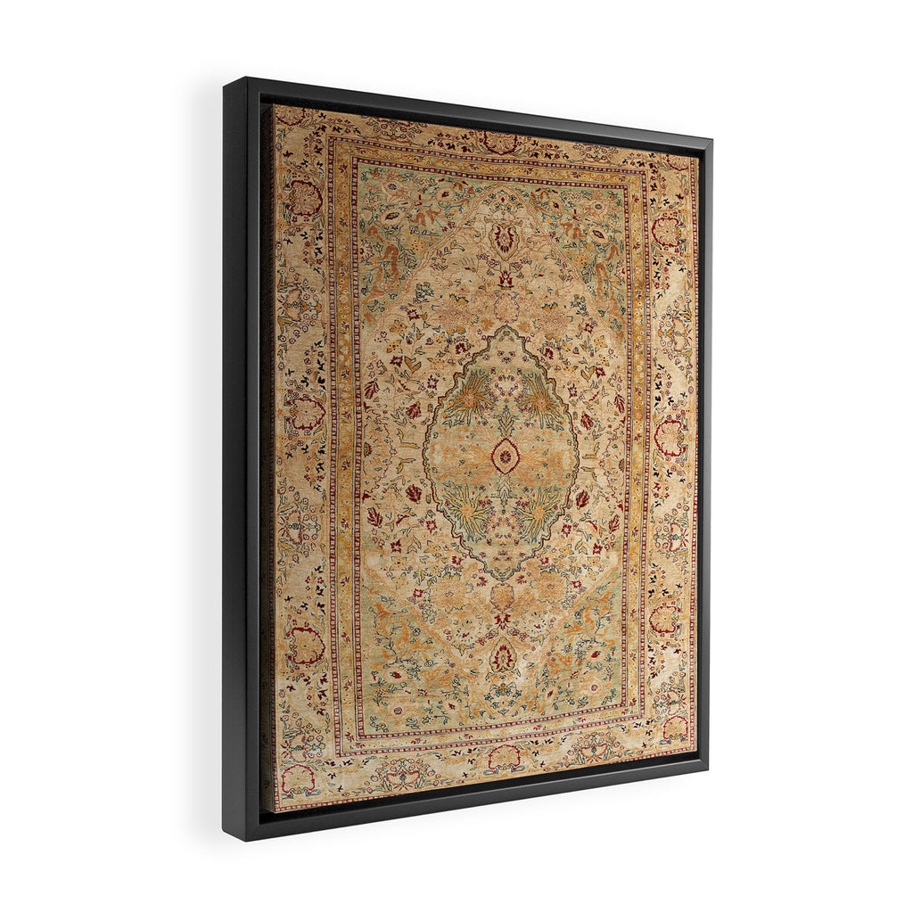 Silk Tabriz Azerbaijan Northwest Persian Rug Print Framed Canvas Print Gallery Image 2