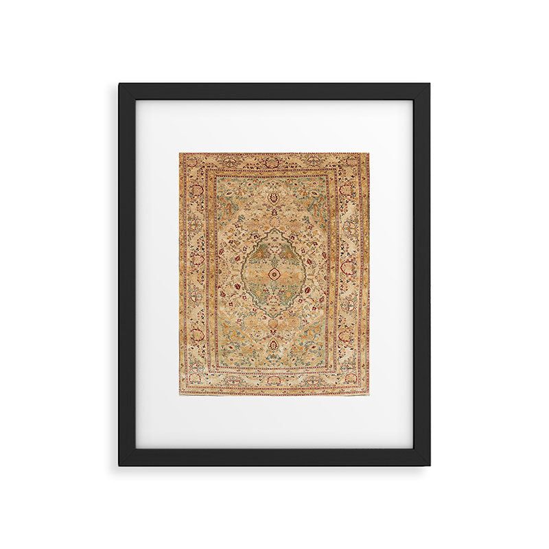 Silk Tabriz Azerbaijan Northwest Persian Rug Print Framed Art Print Gallery Image 4
