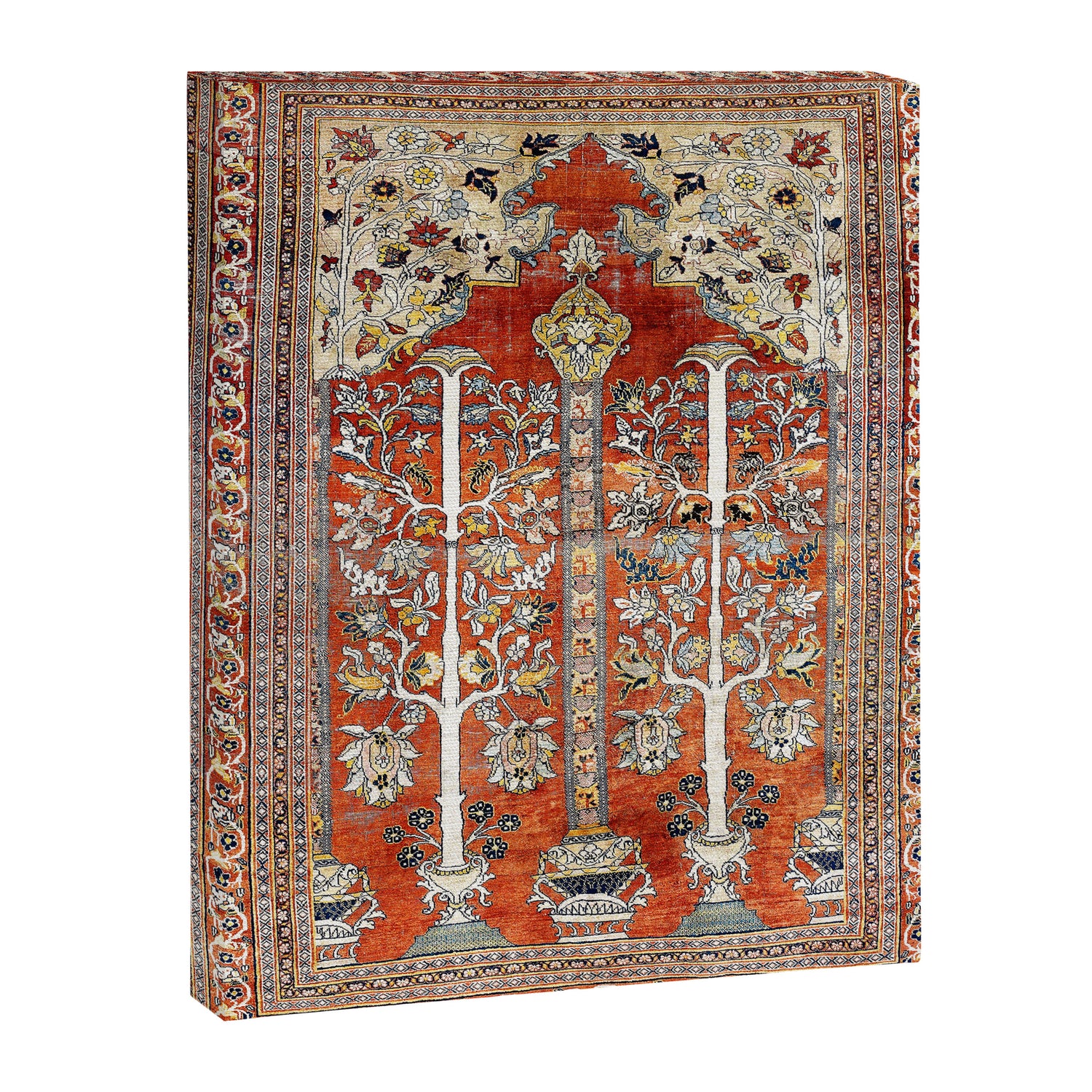 Silk Tabriz Northwest Persian Rug Print Canvas Print Gallery Image 3