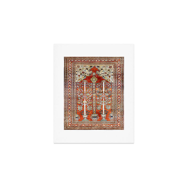 Silk Tabriz Northwest Persian Rug Print Art Print Gallery Image 1