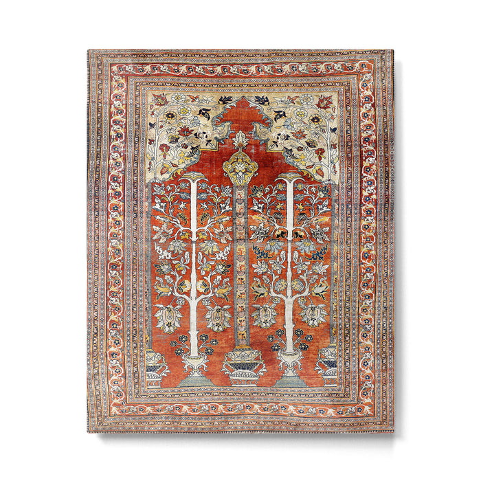 Silk Tabriz Northwest Persian Rug Print Metal Print Gallery Image 1