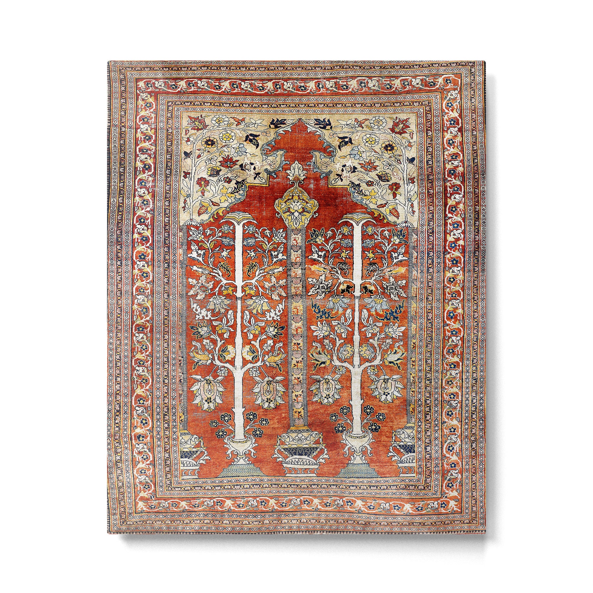 Silk Tabriz Northwest Persian Rug Print Metal Print Gallery Image 4