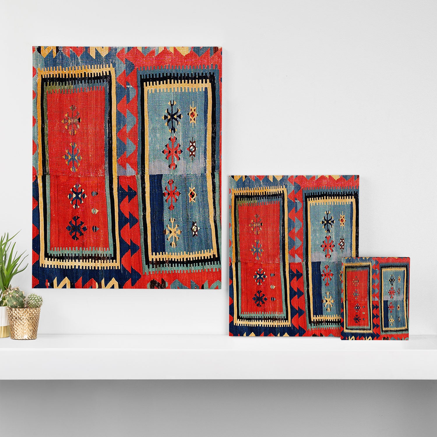 Sivas  Antique Cappadocian Turkish Kilim Print Canvas Print Gallery Image 3