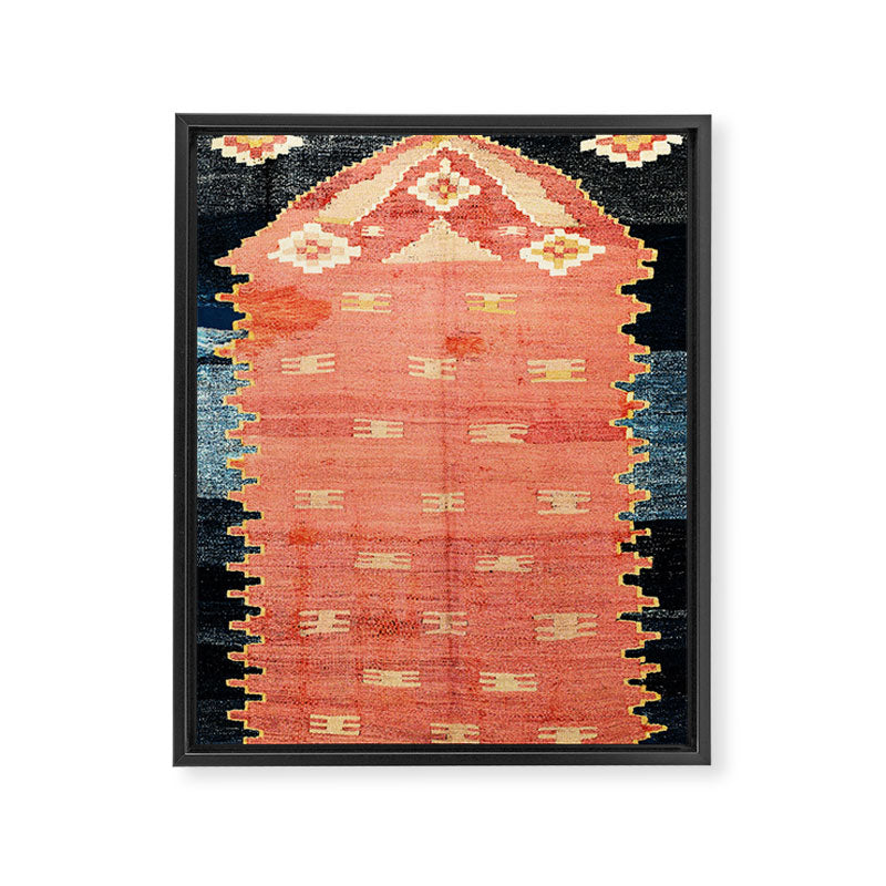 South West Anatolia  Antique Turkish Niche Kilim Print Framed Canvas Print Gallery Image 3