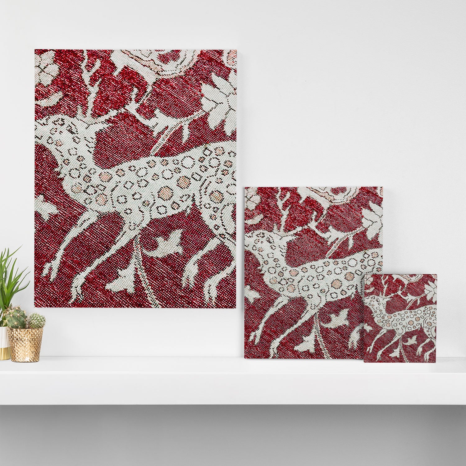 Spotted Fawn From Antique Persian Animal Rug Print Canvas Print Gallery Image 3