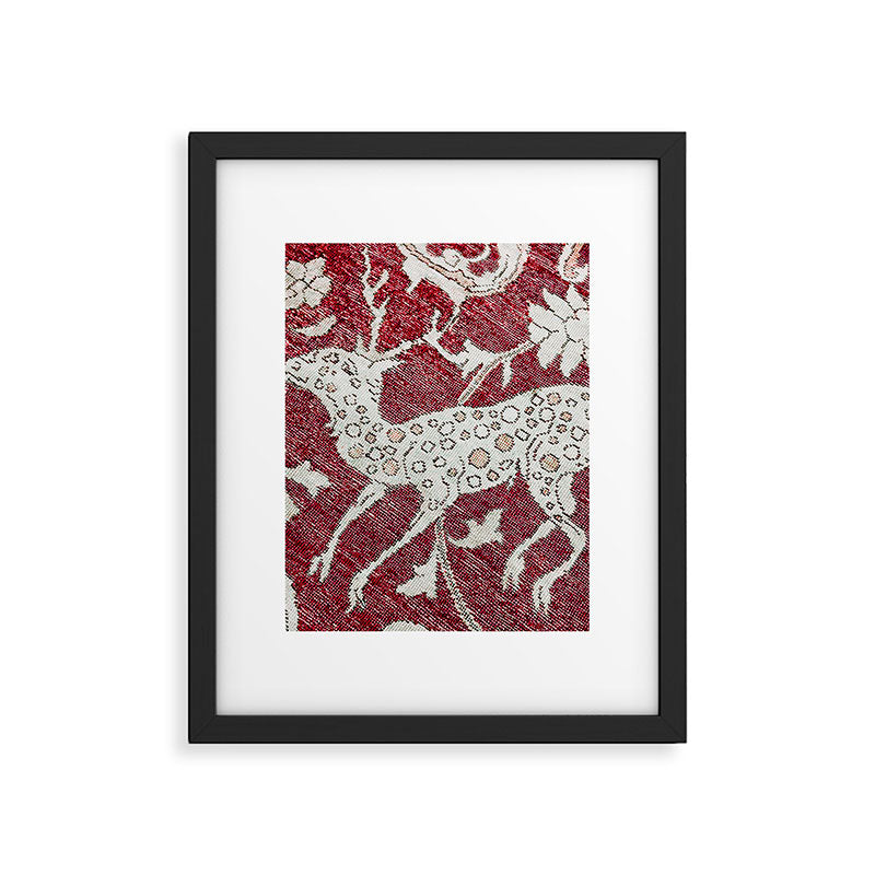 Spotted Fawn From Antique Persian Animal Rug Print Framed Art Print Gallery Image 5