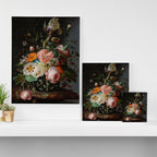 Still Life with Flowers on a Marble Tabletop, Rachel Ruysch, 1716 Canvas Print Gallery Image 3