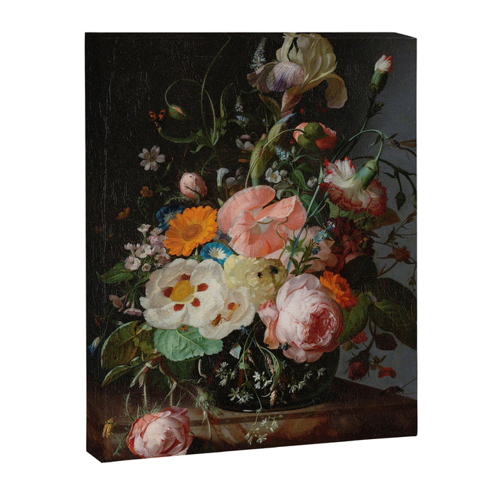 Still Life with Flowers on a Marble Tabletop, Rachel Ruysch, 1716 Canvas Print Gallery Image 1