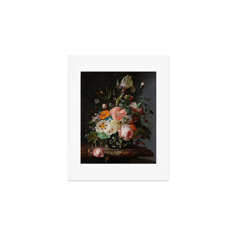 Still Life with Flowers on a Marble Tabletop, Rachel Ruysch, 1716 Art Print Gallery Image 1