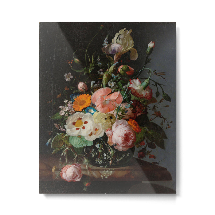 Still Life with Flowers on a Marble Tabletop, Rachel Ruysch, 1716 Metal Print Gallery Image 1