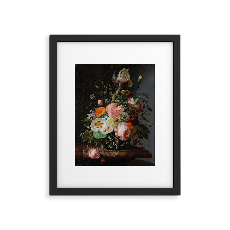 Still Life with Flowers on a Marble Tabletop, Rachel Ruysch, 1716 Framed Art Print Gallery Image 5