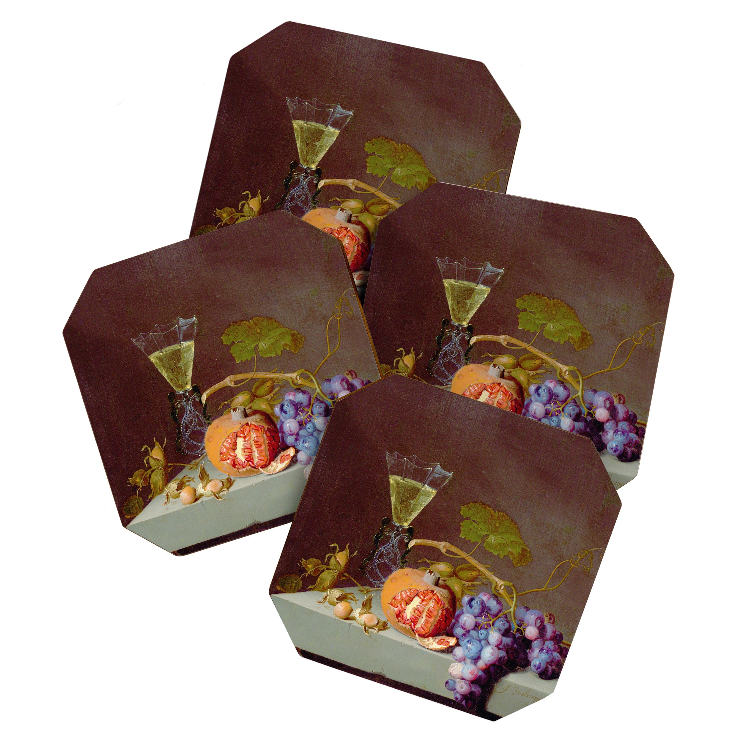 Still Life With Fruit, 1675, Jacob van Walscapelle Coaster Gallery Image 1