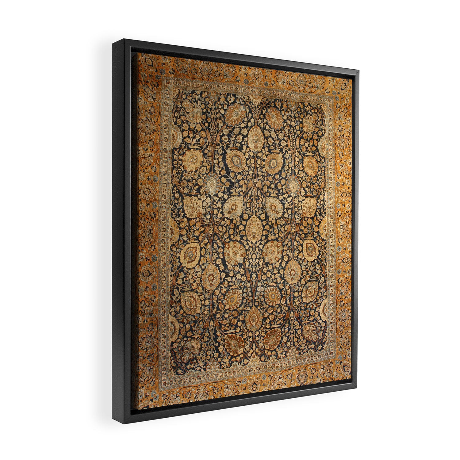 Tabriz Antique Boho Persian Rug Print Framed Canvas Print Gallery Image 2