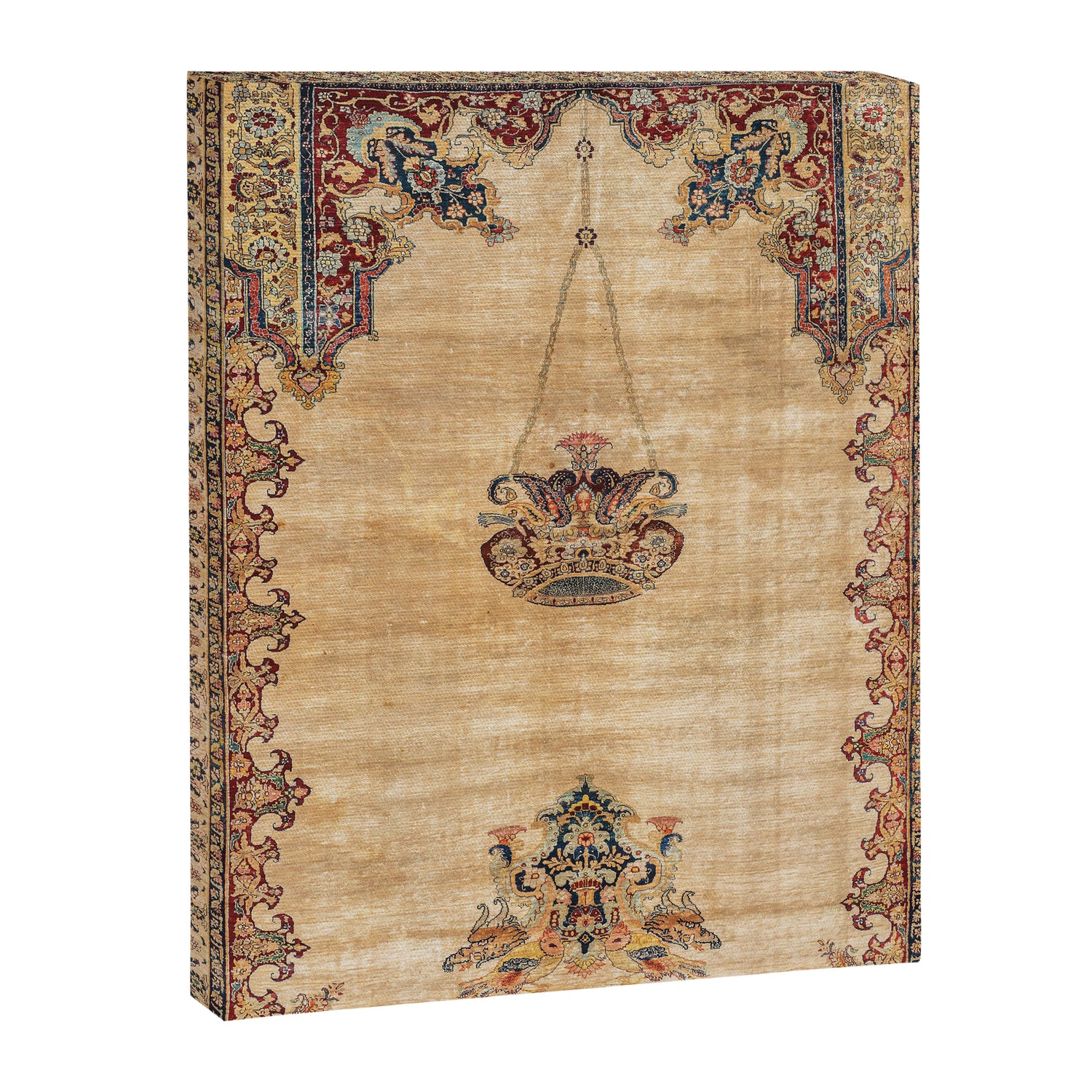 Tabriz  Antique North West Persian Silk Niche Rug Print Canvas Print Gallery Image 3