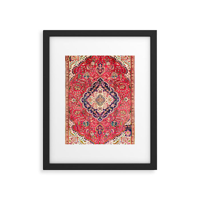 Tabriz Antique Persian Rug Print Framed Art Print Gallery Image 1