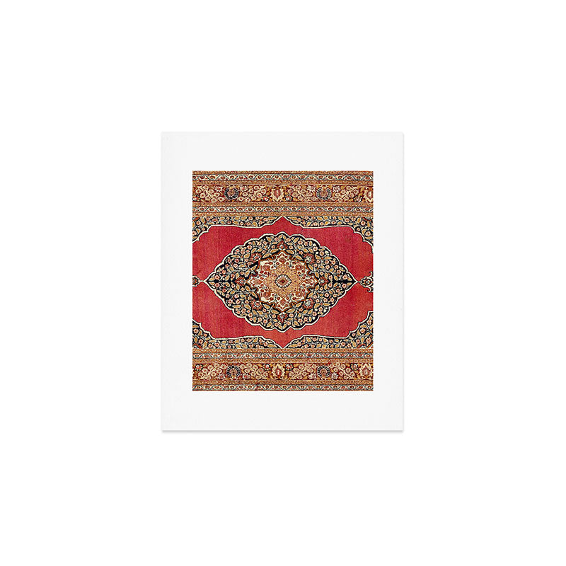 Tabriz  Antique West Persian Azerbaijan Carpet Print Art Print Gallery Image 1