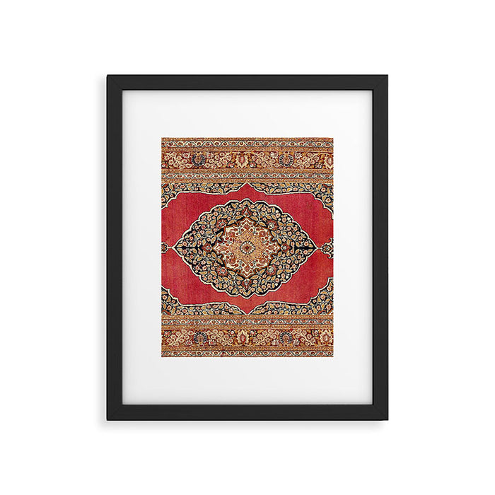 Tabriz  Antique West Persian Azerbaijan Carpet Print Framed Art Print Gallery Image 1