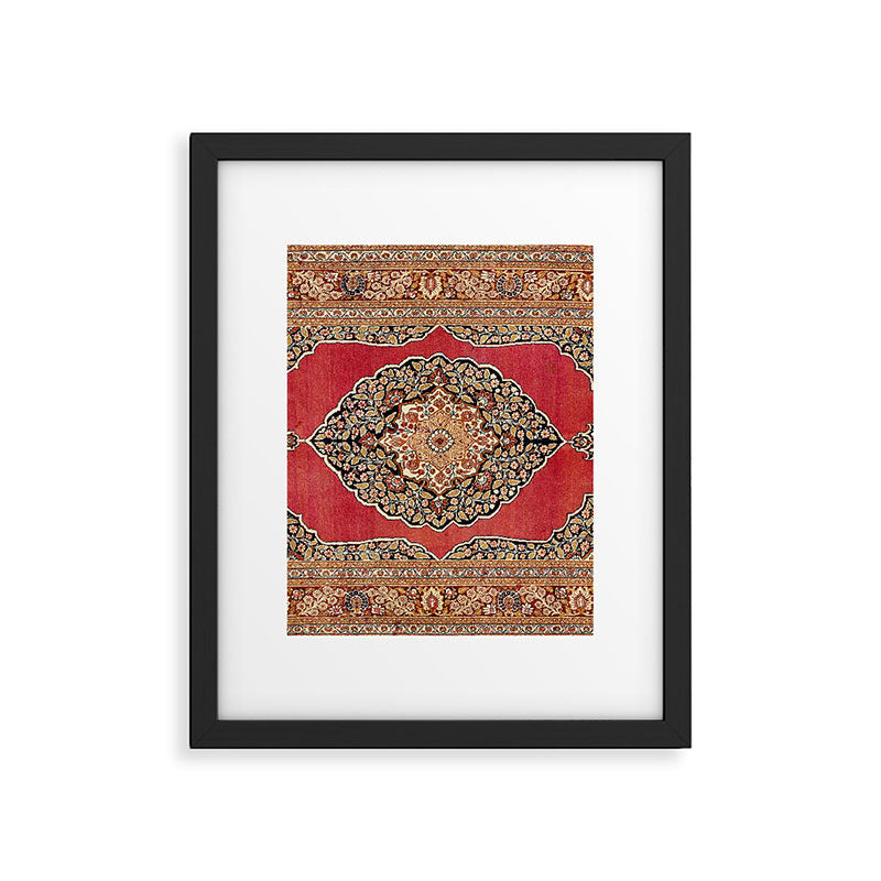 Tabriz  Antique West Persian Azerbaijan Carpet Print Framed Art Print Gallery Image 4