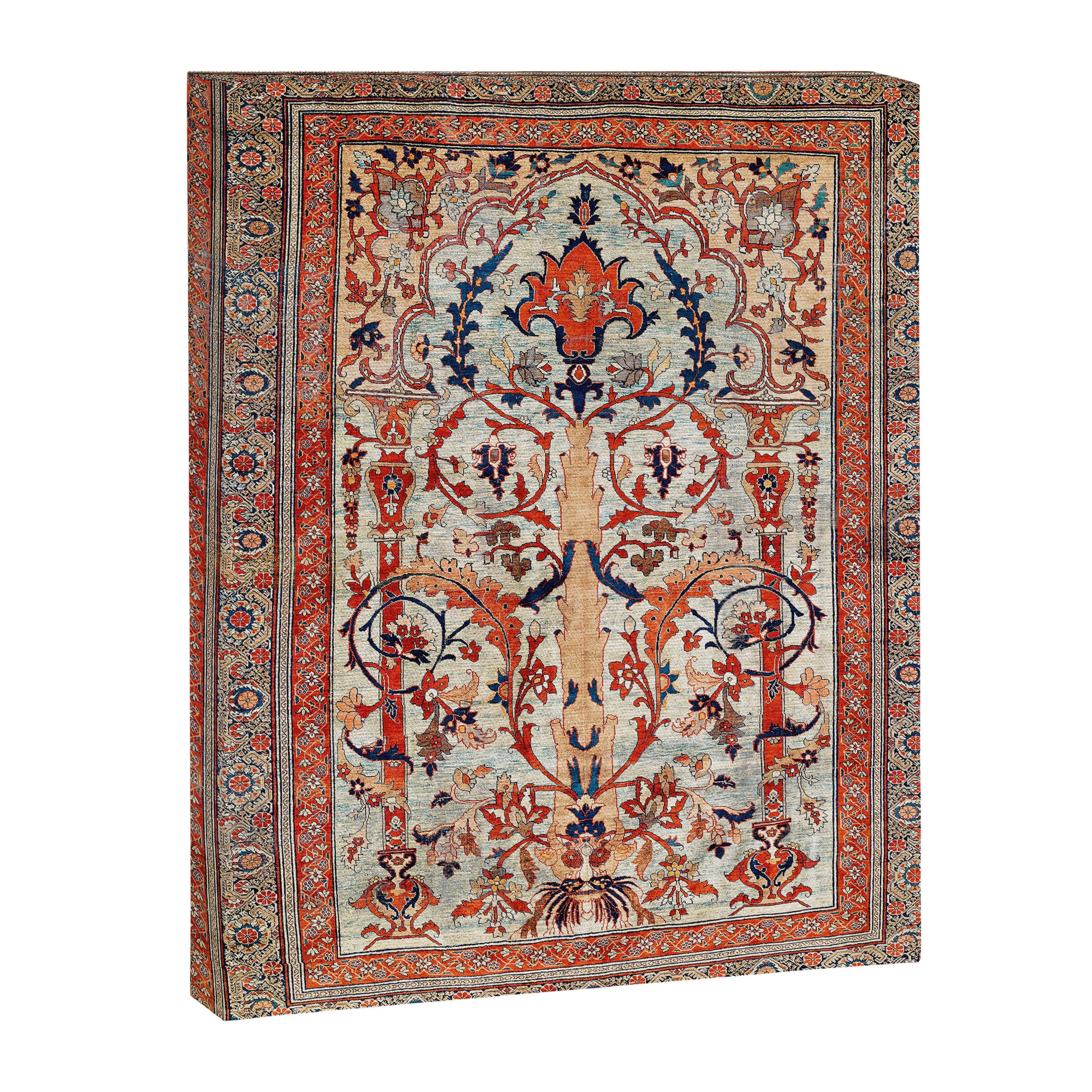 Tabriz Azerbaijan Northwest Persian Silk Rug Print Canvas Print Gallery Image 6