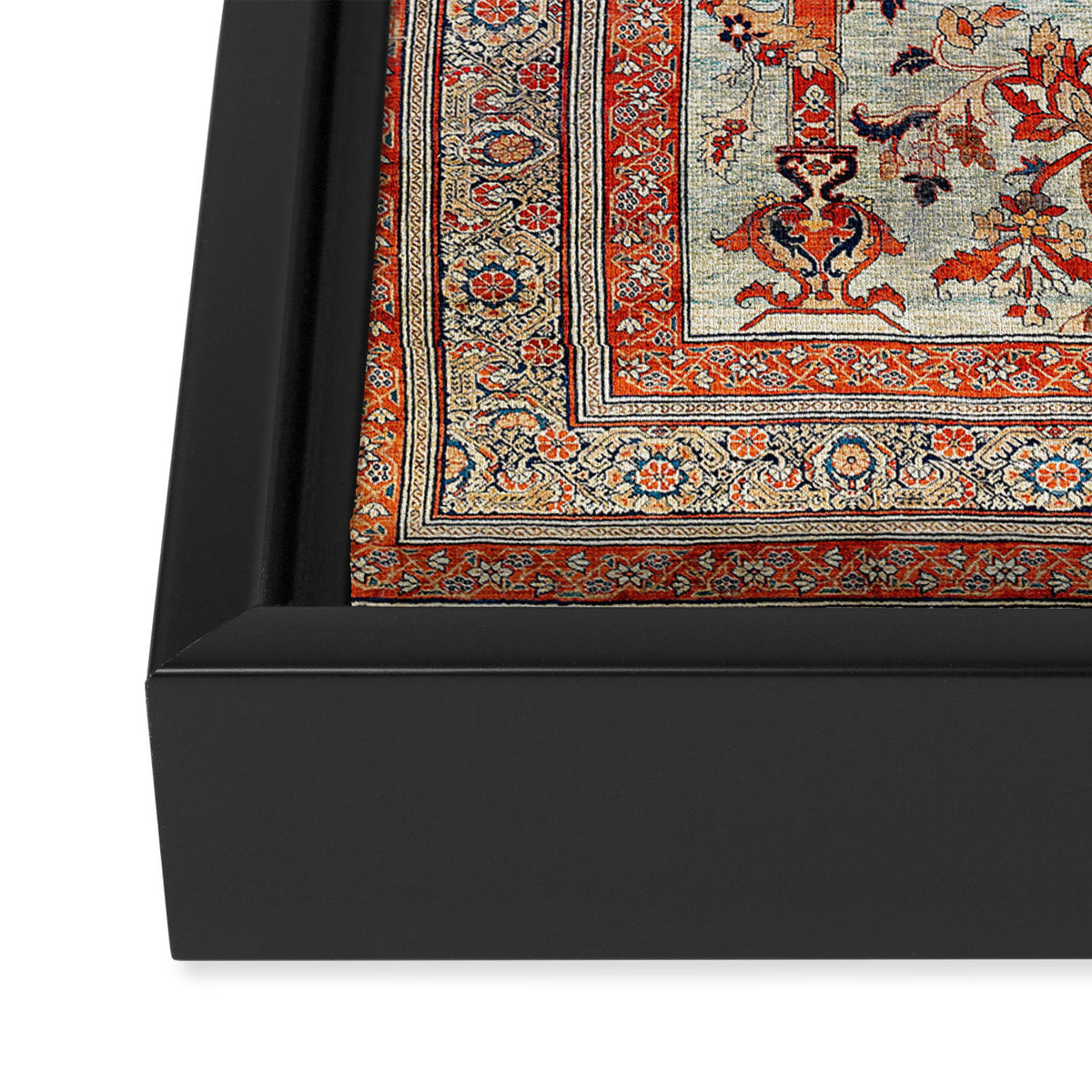 Tabriz Azerbaijan Northwest Persian Silk Rug Print Framed Canvas Print Gallery Image 3