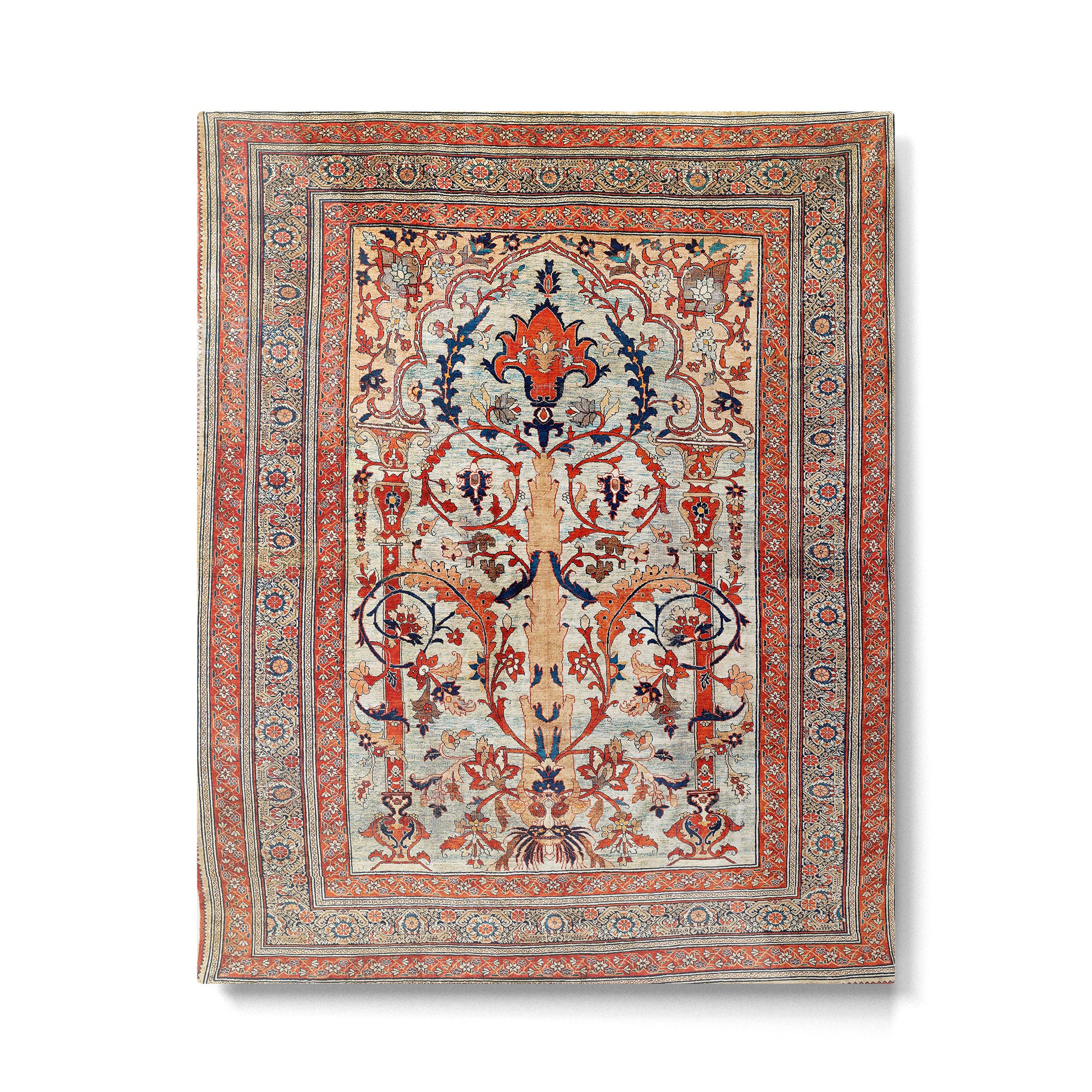 Tabriz Azerbaijan Northwest Persian Silk Rug Print Metal Print Gallery Image 4
