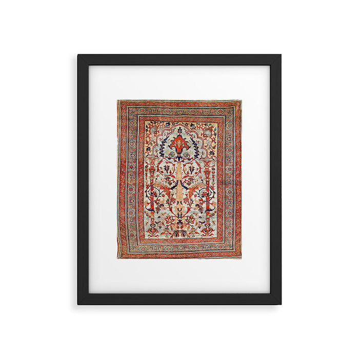 Tabriz Azerbaijan Northwest Persian Silk Rug Print Framed Art Print Gallery Image 1