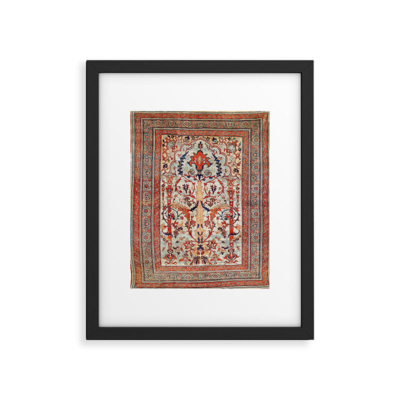 Tabriz Azerbaijan Northwest Persian Silk Rug Print Framed Art Print Gallery Image 4