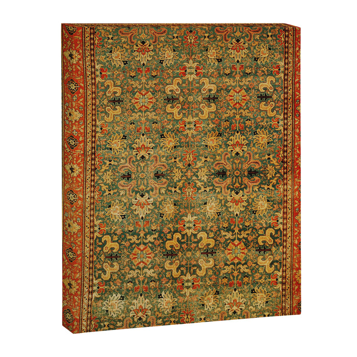 Tabriz Green Orange Rug Print Canvas Print Gallery Image 1