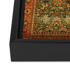 Tabriz Green Orange Rug Print Framed Canvas Print Gallery Image 3