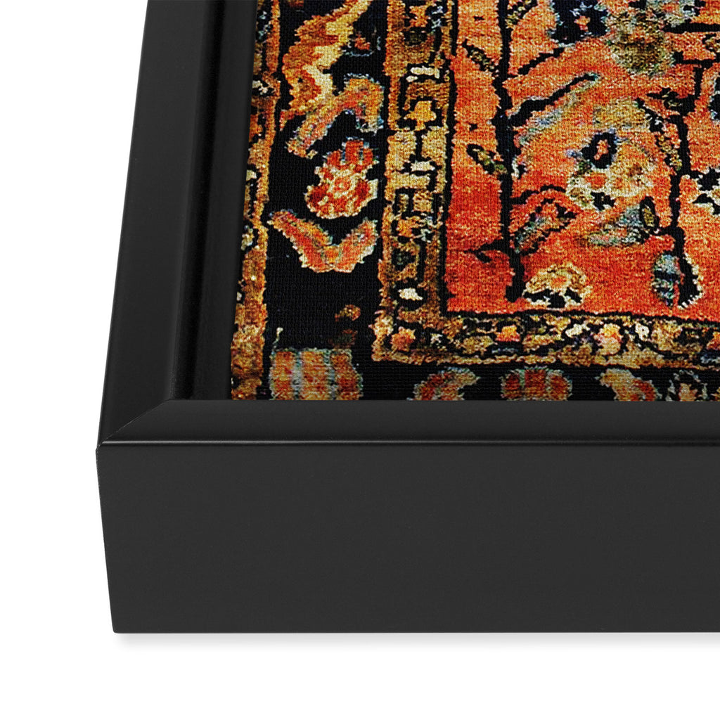 Tabriz Rug Print With Burnt Orange Field Framed Canvas Print Gallery Image 3