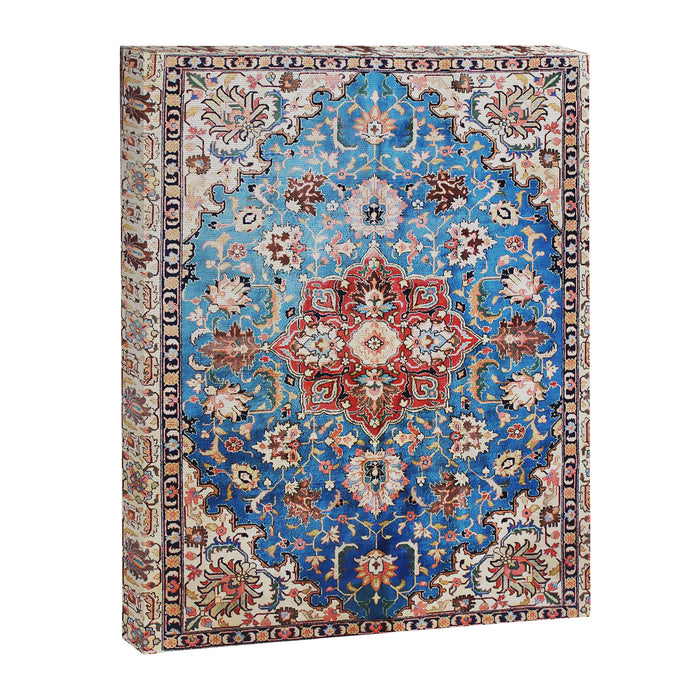 Tabriz Rug With Blue Field Print Canvas Print Gallery Image 1