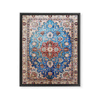 Tabriz Rug With Blue Field Print Framed Canvas Print Gallery Image 3