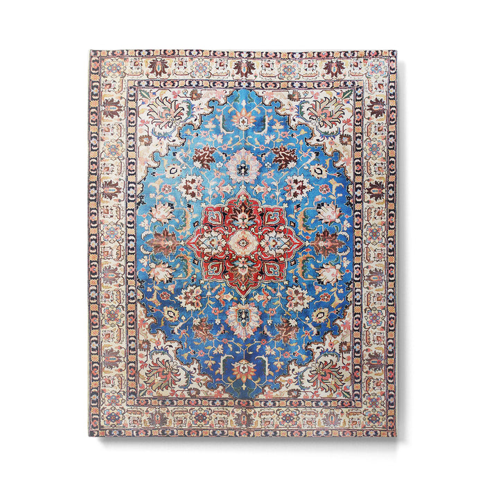 Tabriz Rug With Blue Field Print Metal Print Gallery Image 1