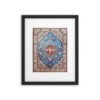 Tabriz Rug With Blue Field Print Framed Art Print Gallery Image 5