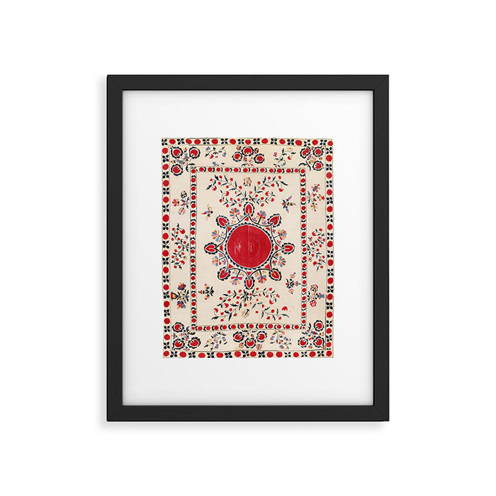 Tashkent Suzani Kokand Uzbekistan Embroidery Print Framed Art Print Gallery Image 1
