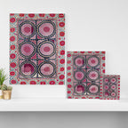 Tashkent Suzani Uzbekistan Floral Embroidery Print Canvas Print Gallery Image 3