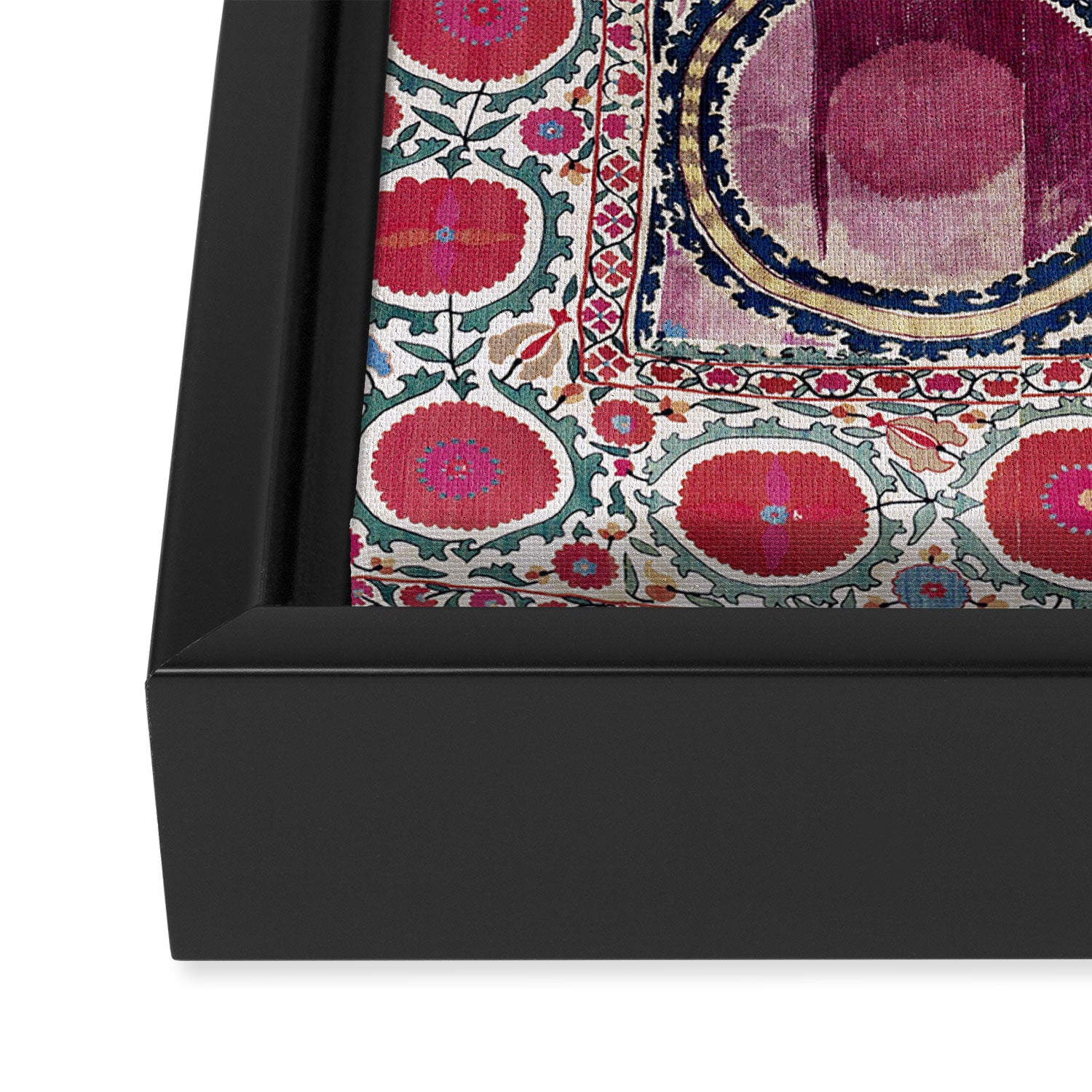 Tashkent Suzani Uzbekistan Floral Embroidery Print Framed Canvas Print Gallery Image 3