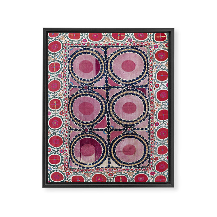Tashkent Suzani Uzbekistan Floral Embroidery Print Framed Canvas Print Gallery Image 1