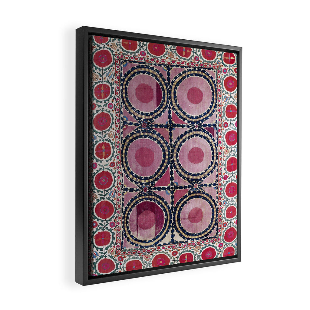 Tashkent Suzani Uzbekistan Floral Embroidery Print Framed Canvas Print Gallery Image 2