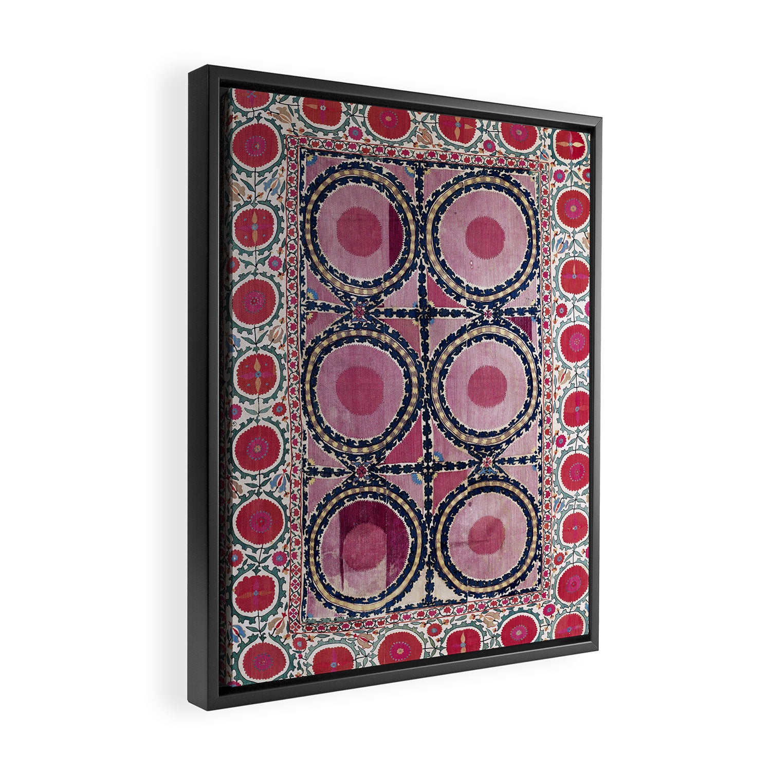 Tashkent Suzani Uzbekistan Floral Embroidery Print Framed Canvas Print Gallery Image 2