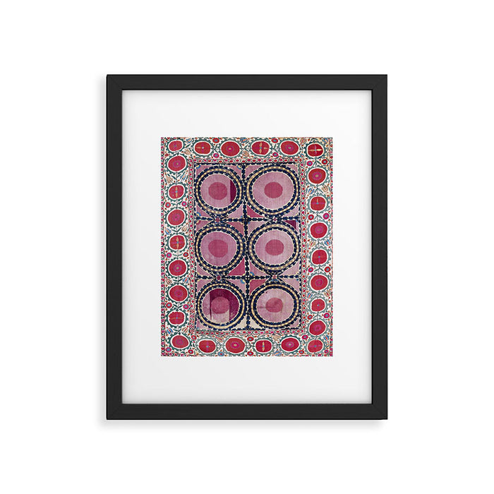 Tashkent Suzani Uzbekistan Floral Embroidery Print Framed Art Print Gallery Image 1