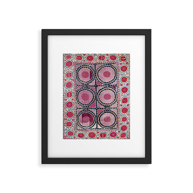 Tashkent Suzani Uzbekistan Floral Embroidery Print Framed Art Print Gallery Image 5
